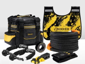 Bunker Indust Recovery Kit 4x4 Kinetic Rope Soft Shackles Winch Dampener