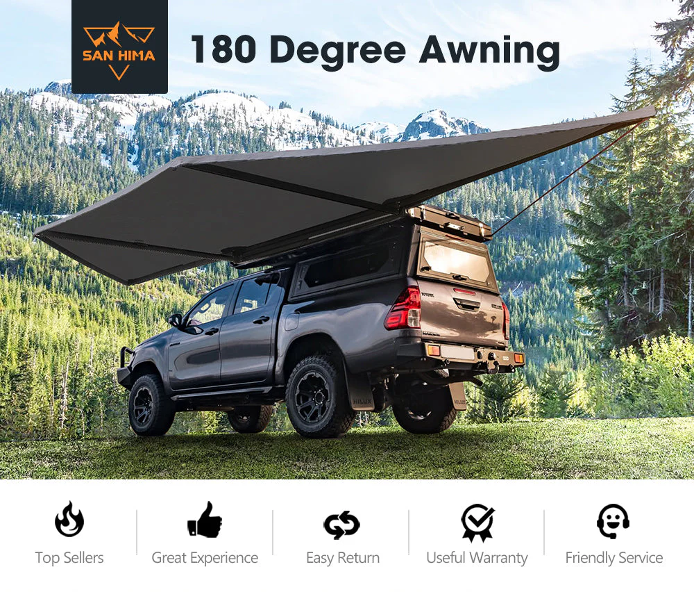 San Hima 180 Degree Free-Standing Awning 600D Canvas - Image 2