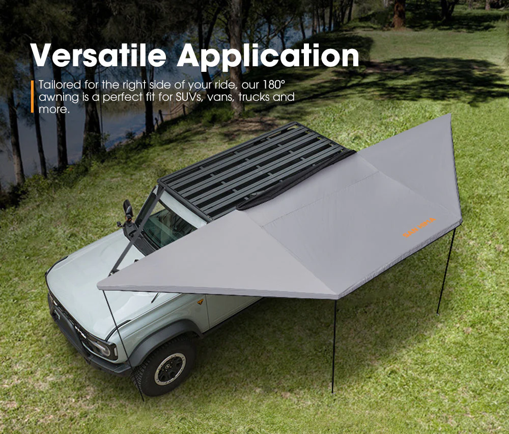 San Hima 180 Degree Free-Standing Awning 600D Canvas - Image 3