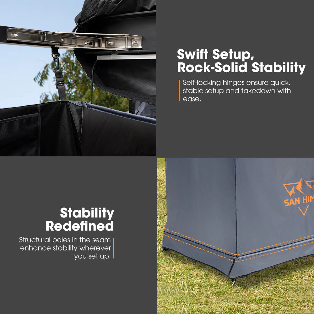 San Hima Awning Shower Tent Fold-Out Instant Ensuite Built-in LED Camping Change - Image 3