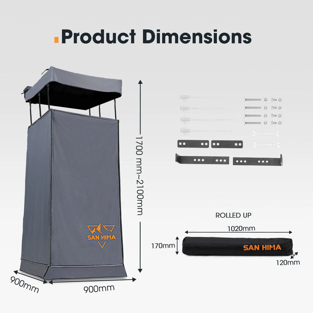 San Hima Awning Shower Tent Fold-Out Instant Ensuite Built-in LED Camping Change - Image 10