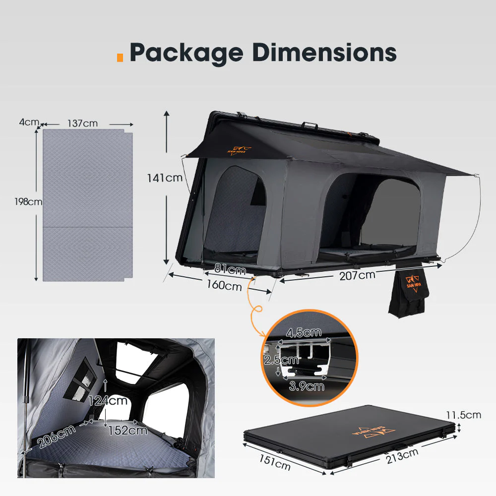San Hima Kalbarri Side Rooftop Tent Hardshell - Image 9