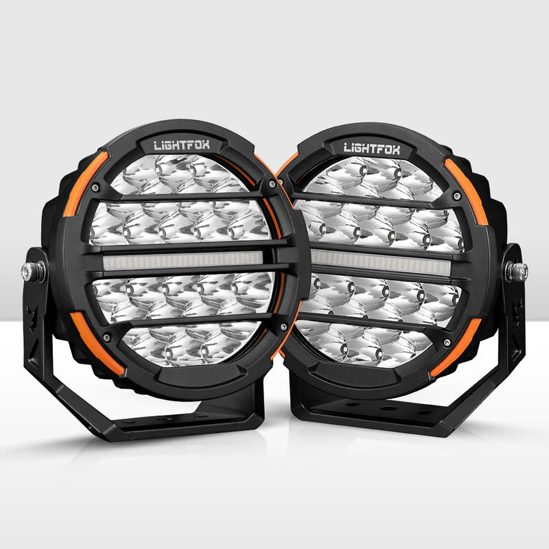 Lightfox Polaris Pair 7inch Osram LED Driving Lights with DRL