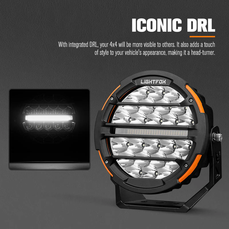 Lightfox Polaris Pair 7inch Osram LED Driving Lights with DRL - Image 4