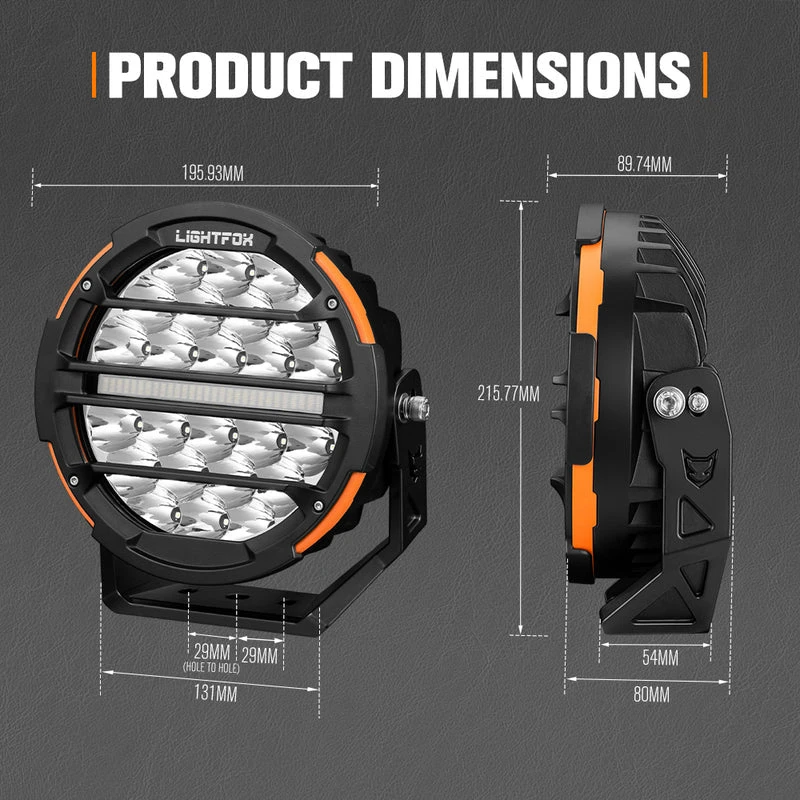 Lightfox Polaris Pair 7inch Osram LED Driving Lights with DRL - Image 9