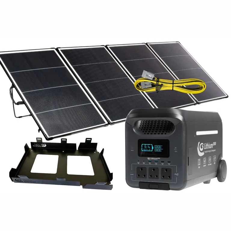 Lithium3000 + Kalahari400W + 20m FlexoLink 6mm² + Bracket | Expedition System