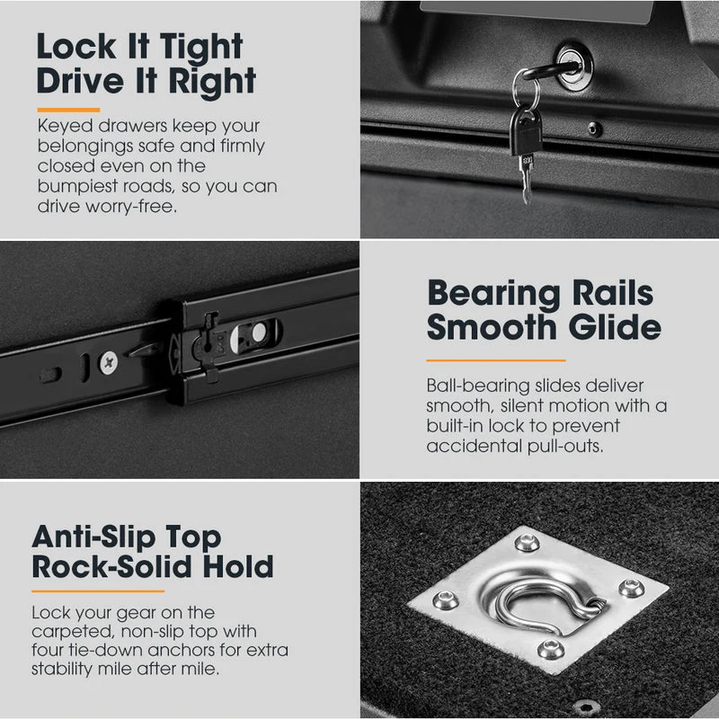 San Hima Lightweight 900MM 4WD Rear Drawer Vehicle Storage Lockable - Image 7